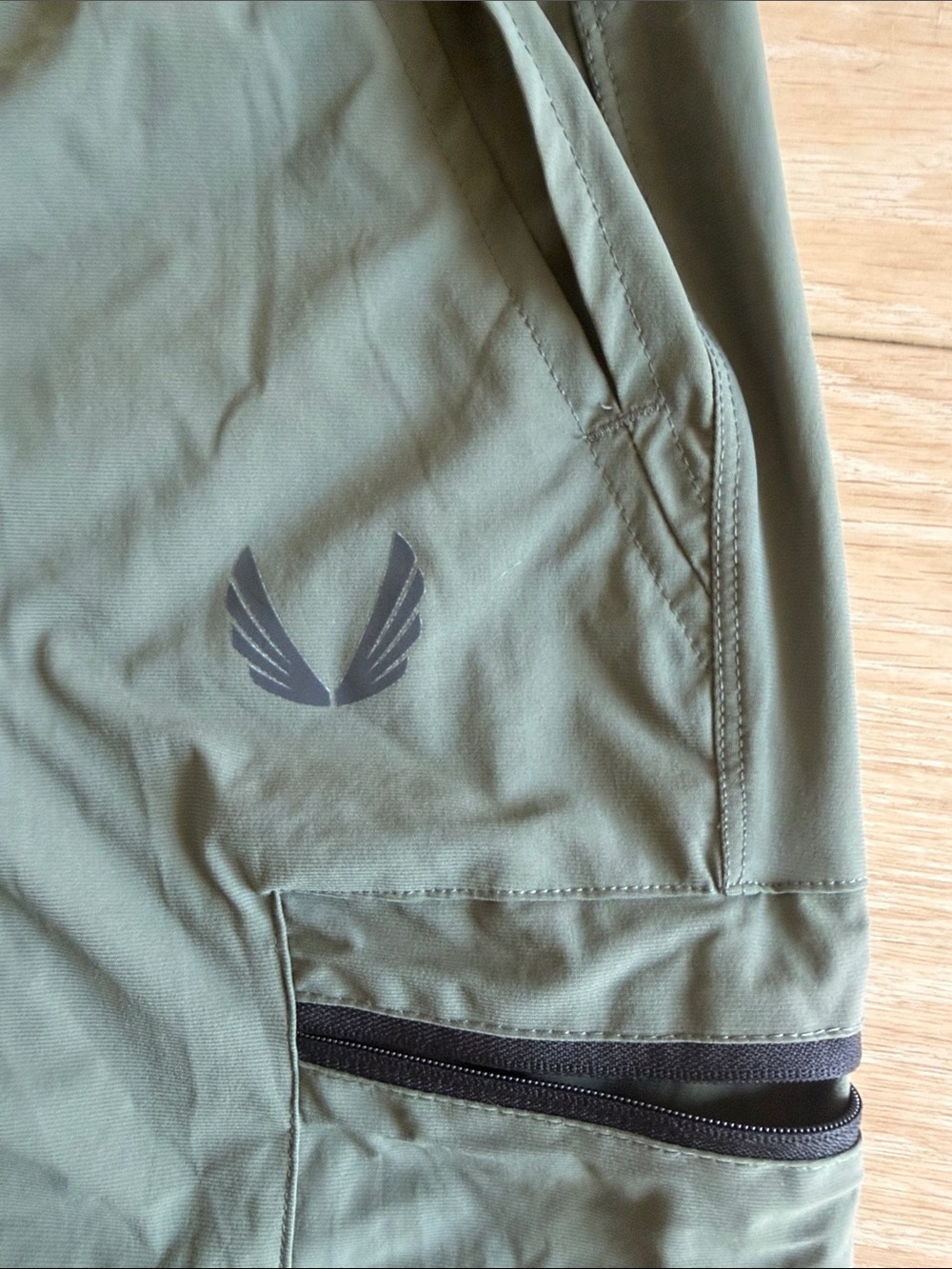 ASRV Olive Green Cargo Joggers with Black Trim - Picture 3 of 6
